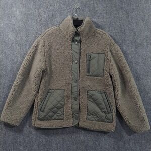 Bagatelle Collection Jacket Womens Small Green Quilted Snap Field Military